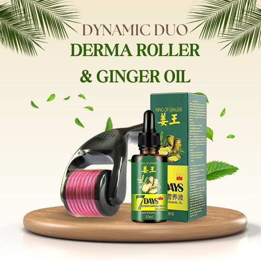 Dynamic Duo - Derma Roller & Ginger Oil